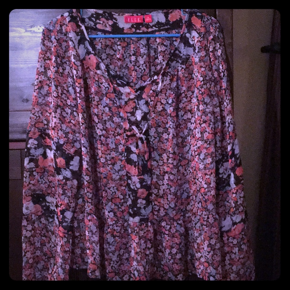 Sheer floral blouse